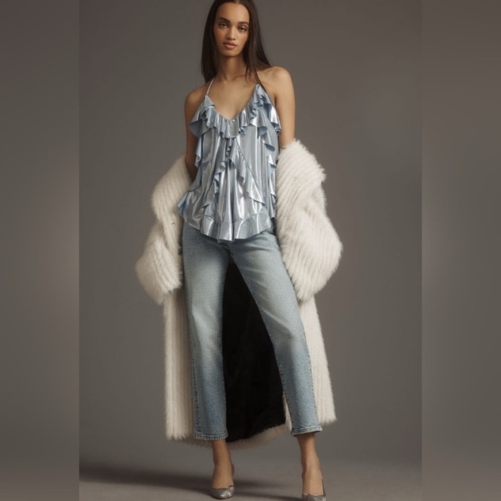 NWT Anthropologie Shine Ruffle Tank- XS